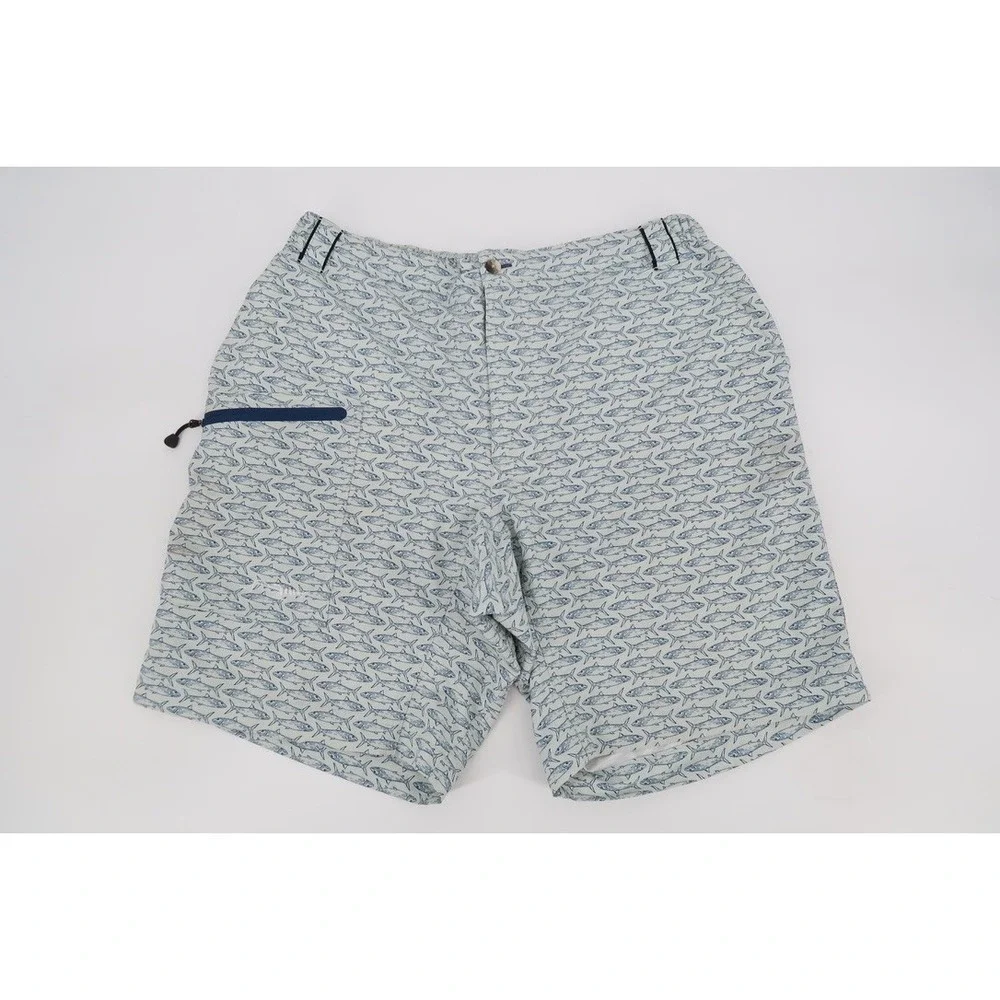 True Flies Shell Creek Short Fishing Shorts Mens Large Blue Fish Performance